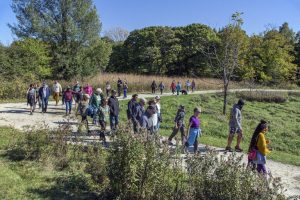 Hikers at Havenwoods for Fall Color Walk